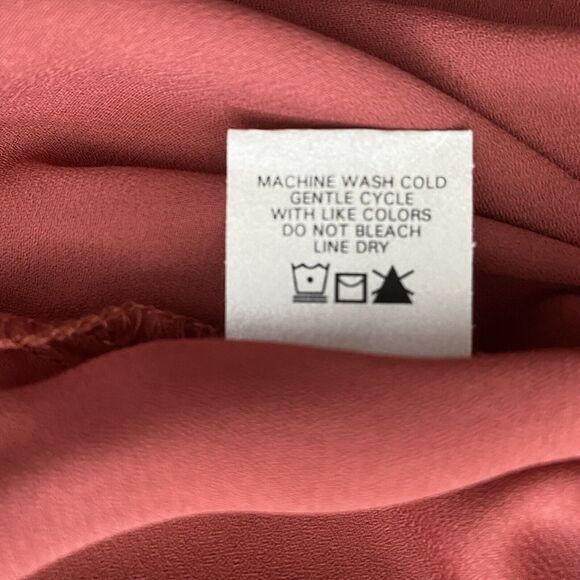 New With Tags Revolve Krisa Smocked Turtleneck Blouse, Rust Size Medium - Picture 7 of 14